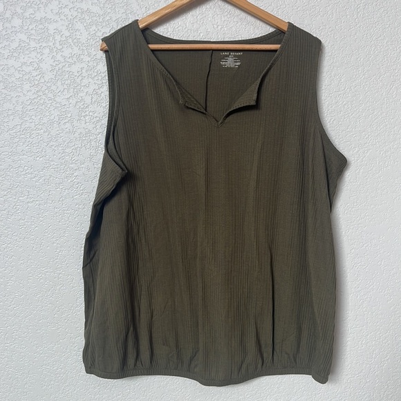 Lane Bryant Textured Olive Green Tank Top sz 22/24 - Picture 1 of 11